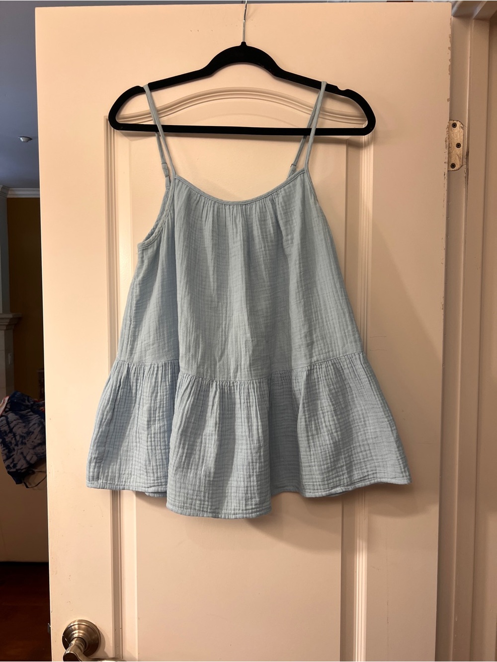 Caslon Gauze Spaghetti Strap Peplum Top - Size M